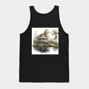 Watercolor Bayou Cabin Tank Top